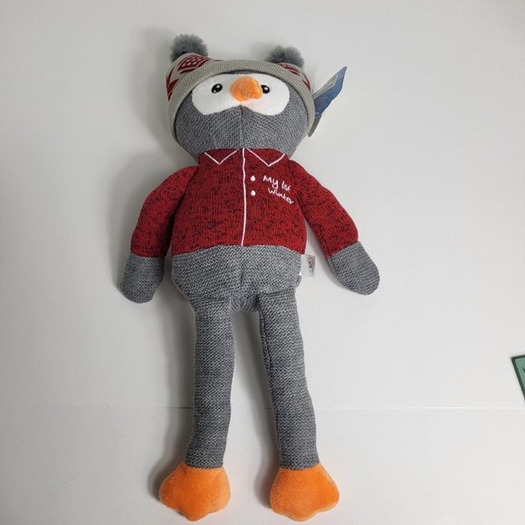 Spark Create Imagine Knit Owl Plush Christmas My First Winter Rattle Crinkle 18" - Picture 5 of 15